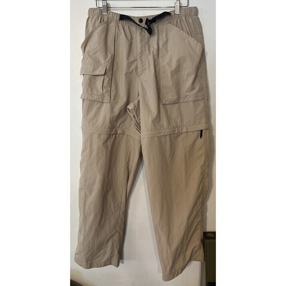 Lands End Men’s Convertible Belted Hiking Pant L 36-38‎ Beige 30” Inseam - Picture 1 of 4